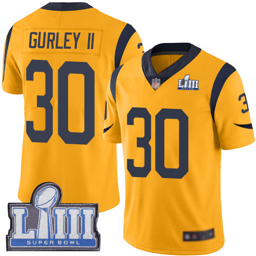 Los Angeles Rams Limited Gold Men Todd Gurley Jersey NFL Football 30 Super Bowl LIII Bound Rush Vapor Untouchable